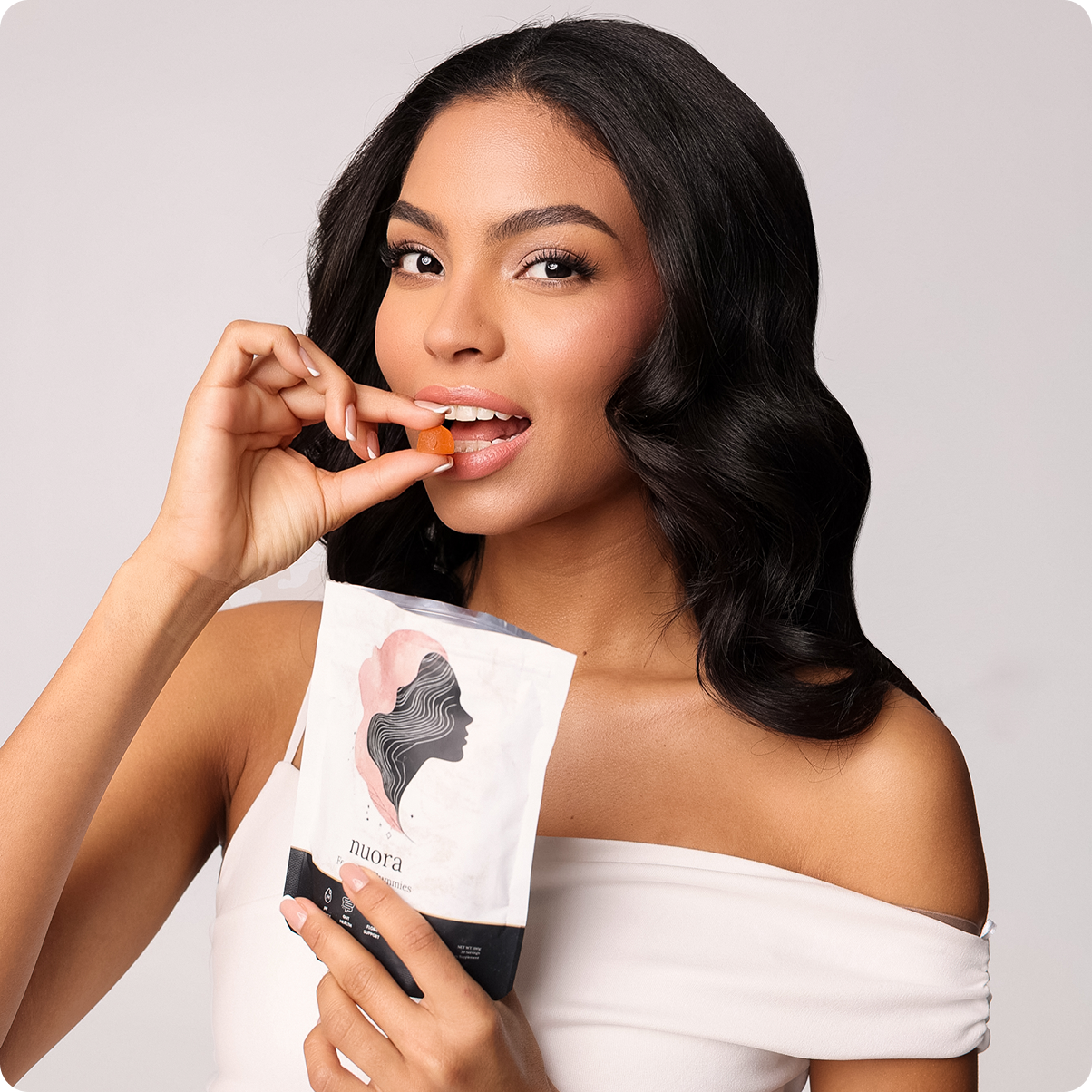 Nuora customer with product